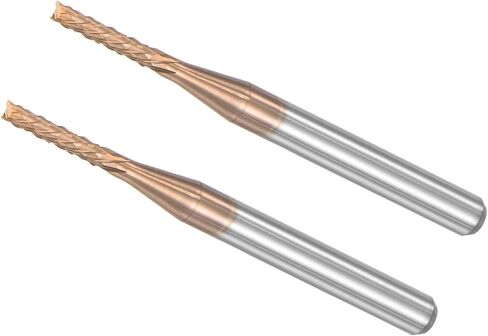 Corn End Mills, 1.5mm Cutting Diameter 3.175mm 1/8" Shank, Ti-Coated Solid Carbide Left Hand CNC Router Bits Milling Tools - (Applications: for PCB Wood Plastic), 2-Pieces in Saudi Arabia