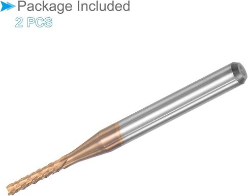 Corn End Mills, 1.5mm Cutting Diameter 3.175mm 1/8" Shank, Ti-Coated Solid Carbide Left Hand CNC Router Bits Milling Tools - (Applications: for PCB Wood Plastic), 2-Pieces in Saudi Arabia