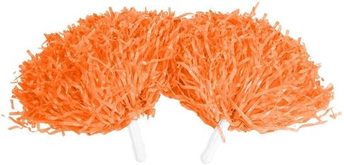 VGEBY1 Orange Pom Poms, 2pcs Cheerleader Pom Poms Hand Flowers Cheerleader Pompoms for Sports Party Cheers Ball Dance Fancy Dress Night Party(Orange) in Saudi Arabia