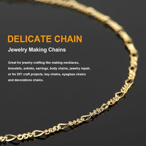 KYUNHOO 16.4 Feet Brass Chains for Jewelry Making 18k Gold Plated Jewelry Chain Roll 12MM Stick Link Chain Necklace for Women DIY Craft Jewelry Making Supplies in Saudi Arabia