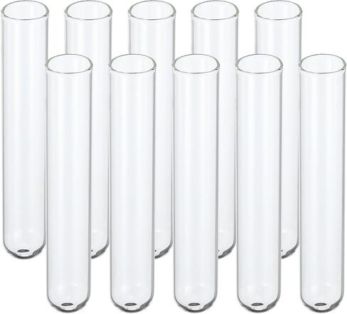 PATIKIL 10ml Test Tubes, 30pcs 3.94x0.59in Glass Clear Round Bottom Test Tube Containers for Bead Party Candy Bath Salt Storage Scientific Experiment Plant Propagation in Saudi Arabia