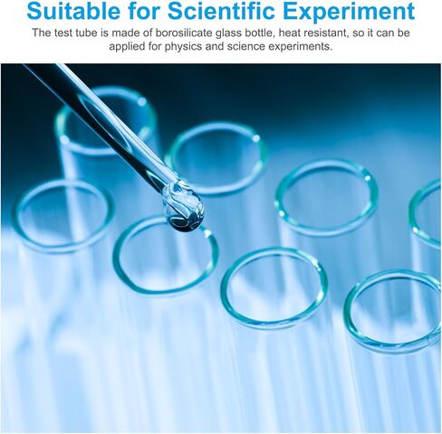 PATIKIL 10ml Test Tubes, 30pcs 3.94x0.59in Glass Clear Round Bottom Test Tube Containers for Bead Party Candy Bath Salt Storage Scientific Experiment Plant Propagation in Saudi Arabia