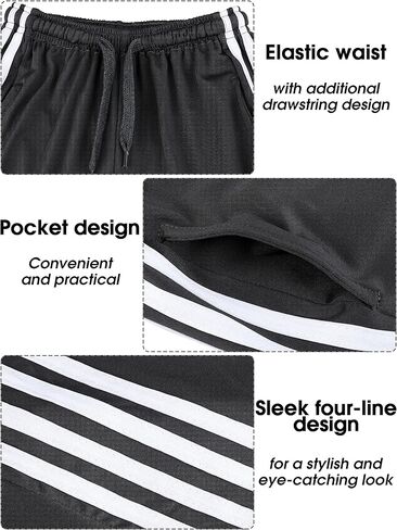 مجموعة من 5 شورتات رياضية للأولاد من ريسينتا، شورت رياضي نشط سريع الجفاف لأداء رياضي وجري وكرة السلة مع جيوب in Kuwait