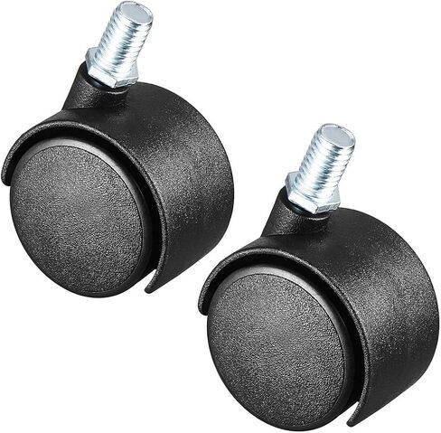 uxcell 2 Pcs 1.5 Inch Swivel Caster Wheels Nylon 360 Degree Threaded Stem Caster Wheel, M8 x 13mm, 33lb Capacity in Saudi Arabia