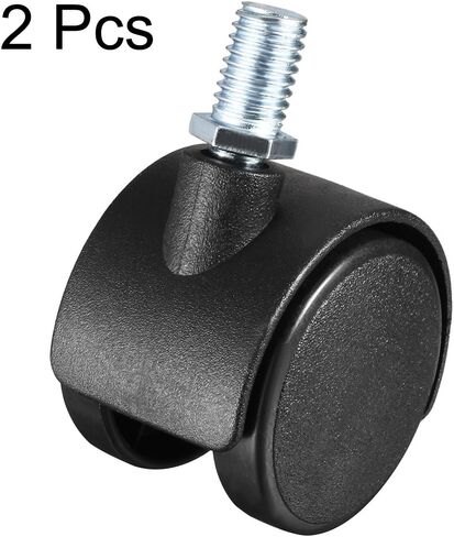 uxcell 2 Pcs 1.5 Inch Swivel Caster Wheels Nylon 360 Degree Threaded Stem Caster Wheel, M8 x 13mm, 33lb Capacity in Saudi Arabia