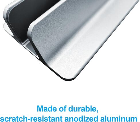 Vertical Laptop Stand Holder, Desktop Aluminum Notebook Stand with Adjustable Dock Size(Up to 17.3 inch) Compatible with All Lenovo/MacBook Pro/Air Dell Hp Surface iPad Gaming Laptops(Silver) in Saudi Arabia