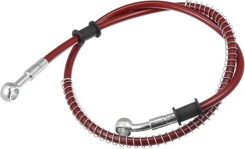 Motoforti 90cm 35.43" 10mm Motorcycle Braided Brake Clutch Oil Hoses Line Pipe Clutch Throttle Gas Line Fuel Pipe Red for ATV for Dirt Bike in Saudi Arabia