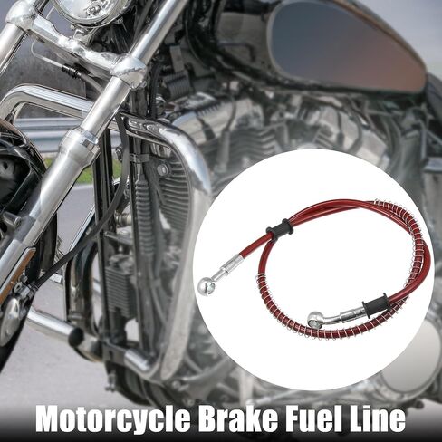 Motoforti 90cm 35.43" 10mm Motorcycle Braided Brake Clutch Oil Hoses Line Pipe Clutch Throttle Gas Line Fuel Pipe Red for ATV for Dirt Bike in Saudi Arabia