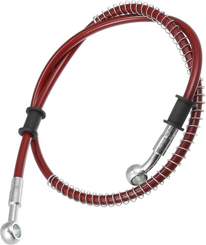 Motoforti 90cm 35.43" 10mm Motorcycle Braided Brake Clutch Oil Hoses Line Pipe Clutch Throttle Gas Line Fuel Pipe Red for ATV for Dirt Bike in Saudi Arabia