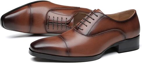 Jumcew Men Dress Shoes Oxford Formal Classic Lace up Leather Shoes Wedding in Saudi Arabia