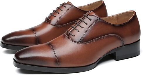 Jumcew Men Dress Shoes Oxford Formal Classic Lace up Leather Shoes Wedding in Saudi Arabia