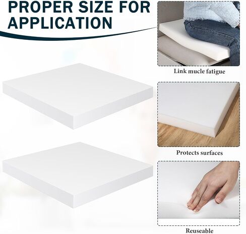 2" x 24" x 24" Upholstery Foam Cushion High Density Chair Cushion Square Foam for Dinning Chairs Wheelchair Seat Cushion Pillow Couch Cushion Replacement Foam Padding in Saudi Arabia