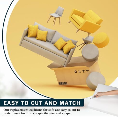 2" x 24" x 24" Upholstery Foam Cushion High Density Chair Cushion Square Foam for Dinning Chairs Wheelchair Seat Cushion Pillow Couch Cushion Replacement Foam Padding in Saudi Arabia