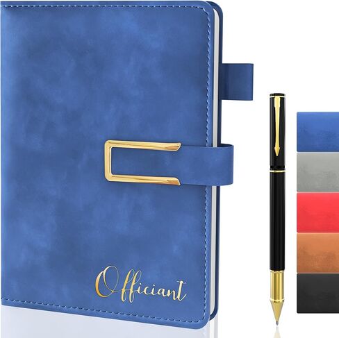 Wedding Officiant Book with Pen, 200 Pages A5 Lined Leather Wedding Journal Notebook, Pastor Ministers Sermon Officiant Gifts for Wedding Day Ceremony Proposal- Black in Kuwait