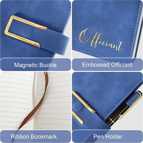 Wedding Officiant Book with Pen, 200 Pages A5 Lined Leather Wedding Journal Notebook, Pastor Ministers Sermon Officiant Gifts for Wedding Day Ceremony Proposal- Black in Kuwait