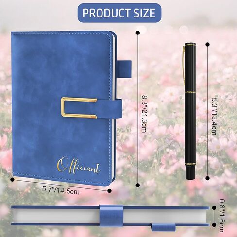 Wedding Officiant Book with Pen, 200 Pages A5 Lined Leather Wedding Journal Notebook, Pastor Ministers Sermon Officiant Gifts for Wedding Day Ceremony Proposal- Black in Kuwait