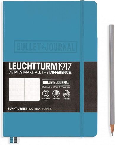 LEUCHTTURM1917 - مجلة Bullet Journal الرسمية - متوسط ​​A5 - دفتر ملاحظات منقط بغلاف مقوى (أسود) - 240 صفحة مرقمة in Saudi Arabia