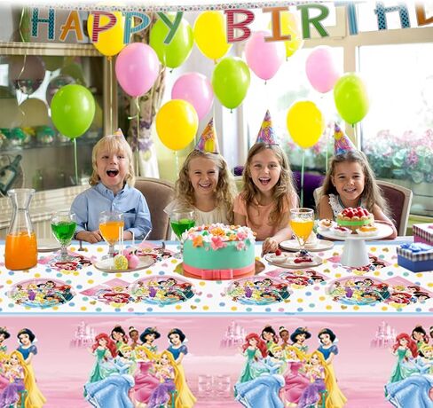 41pcs Princess Birthday Party Supplies ,20 Plates + 20 Napkin + 1Tablecloth Princess Party Decorations Supplies ， Kids Party Decoration Supplies in Saudi Arabia