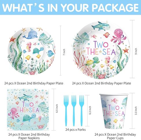 APOWBLS اثنين من أطباق عيد الميلاد والمناديل البحرية، زينة عيد الميلاد الثاني للمحيط تحت البحر، طبق، كوب، منديل، شوكة، الحياة البحرية تحت الماء زينة عيد ميلاد عمرها عامين | يخدم 24 in Kuwait