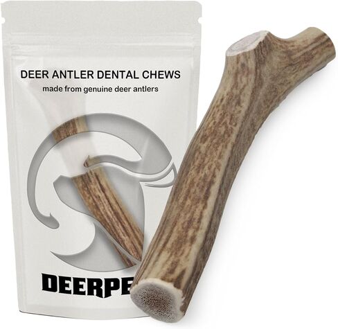 Deerpets Premium Red Deer Antler Dog Chew, 4-8 inch Naturally Shed Antlers for Dogs, Aggressive Chewers & Puppies, No Messy No Oder Healthy Treat - 1 Count (Small)… in Saudi Arabia