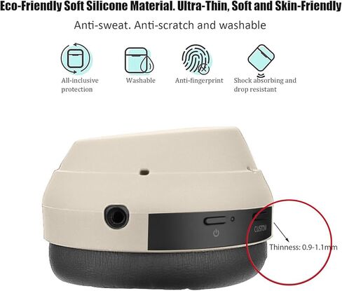Adhiper 3 Set Case Cover for Sony WH-1000XM4 WH-1000XM3 Headphones,Embody EarPad Cover/Ear Cover/Headband Cover/Headband Cushion Protector,Sweat Proof Soft Silicone Headphones Accessories（Off White） in Saudi Arabia