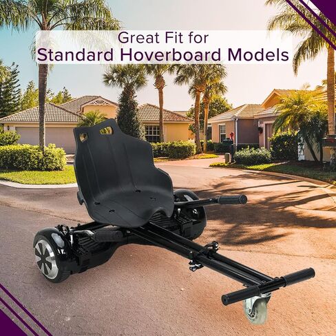 AlveyTech Black Seat for The Standard Hoverboard Go-Kart Kit - Precise Fit Adjustable Frame ABS Plastic Seats, DIY Install, Replacement Accessories in Saudi Arabia
