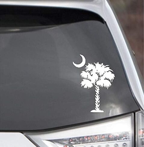 POPCultureSigns 2 Qty Palmetto Tree Decal Car Window South Carolina Palm Beach Moon SC Sticker in Saudi Arabia