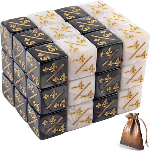 36 قطعة نرد MTG، نرد رمزي، عداد نرد MTG، نرد Magic The Gathering، ملحقات ألعاب البطاقات، لونين (أسود وأبيض) in Kuwait