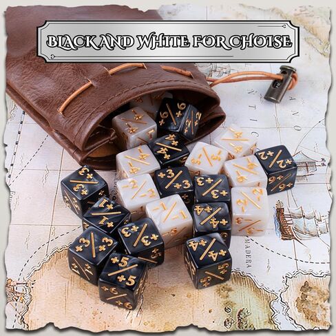 36 قطعة نرد MTG، نرد رمزي، عداد نرد MTG، نرد Magic The Gathering، ملحقات ألعاب البطاقات، لونين (أسود وأبيض) in Kuwait