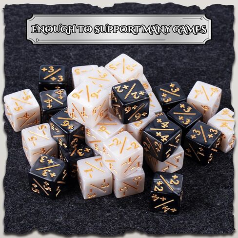 36 قطعة نرد MTG، نرد رمزي، عداد نرد MTG، نرد Magic The Gathering، ملحقات ألعاب البطاقات، لونين (أسود وأبيض) in Kuwait