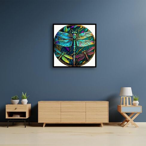BOHADIY Diamond Painting Kits for Adults - Dragonfly DIY 5D Diamond Art Kits Full Drill Diamond Dots Paintings with Diamonds Gem Art and Crafts Home Decor Stained Glass Dragonfly 12x12inch in Kuwait