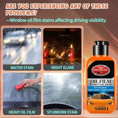 قطعتان من منظف أفلام زيت زجاج السيارة، كريم إزالة الأفلام الزجاجية، منظف أفلام زيت الزجاج الأمامي للسيارة، مزيل أفلام الزيوت الزجاجية للسيارات والمنزل، استعادة وضوح الزجاج بسرعة وسهولة، مع إسفنجة ومنشفة in Kuwait
