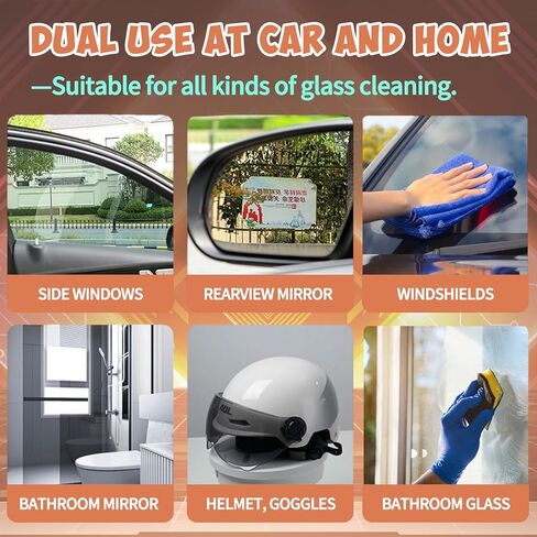 قطعتان من منظف أفلام زيت زجاج السيارة، كريم إزالة الأفلام الزجاجية، منظف أفلام زيت الزجاج الأمامي للسيارة، مزيل أفلام الزيوت الزجاجية للسيارات والمنزل، استعادة وضوح الزجاج بسرعة وسهولة، مع إسفنجة ومنشفة in Kuwait