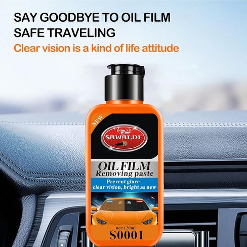 قطعتان من منظف أفلام زيت زجاج السيارة، كريم إزالة الأفلام الزجاجية، منظف أفلام زيت الزجاج الأمامي للسيارة، مزيل أفلام الزيوت الزجاجية للسيارات والمنزل، استعادة وضوح الزجاج بسرعة وسهولة، مع إسفنجة ومنشفة in Kuwait