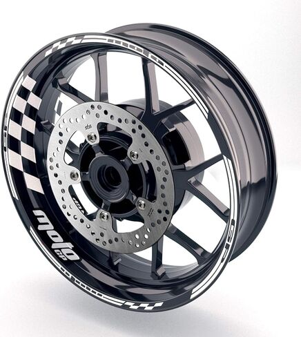 ملصقات حافة عجلة MC MOTOPARTS مقاس 17 بوصة متوافقة مع GSXR 600 92-20 09 12 13 14 15 16 17 18 19 20 أبيض in Kuwait