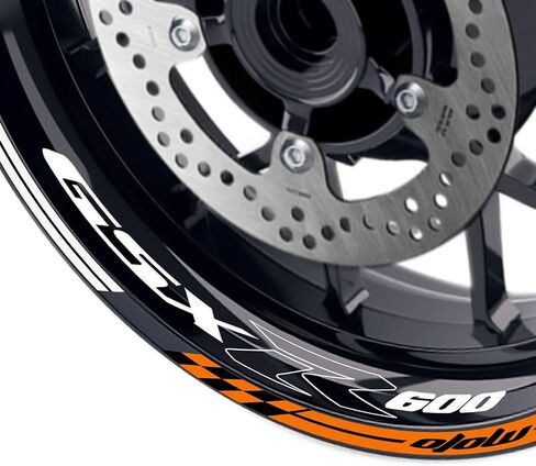 ملصقات حافة عجلة MC MOTOPARTS مقاس 17 بوصة متوافقة مع GSXR 600 92-20 09 12 13 14 15 16 17 18 19 20 أبيض in Kuwait