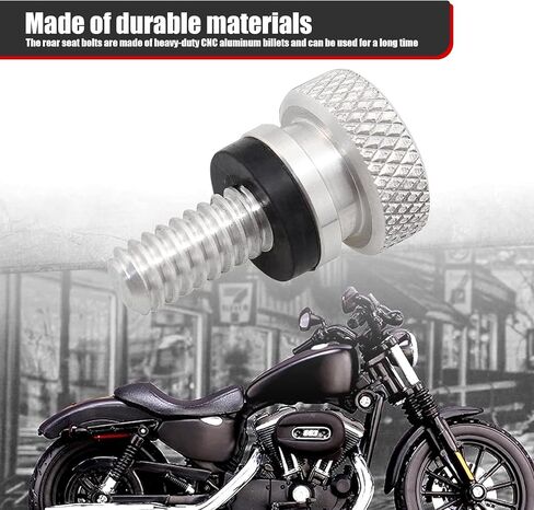 GKmow 1 PC Universal Seat Screw, 0.23" Billet CNC Aluminum Fitting Screw, Seat Fixing Screw Fitting, for Harley Davidson 1996-2023 (Silver) in Saudi Arabia