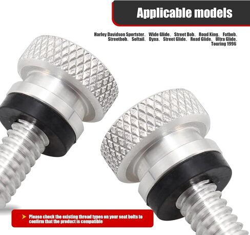 GKmow 1 PC Universal Seat Screw, 0.23" Billet CNC Aluminum Fitting Screw, Seat Fixing Screw Fitting, for Harley Davidson 1996-2023 (Silver) in Saudi Arabia