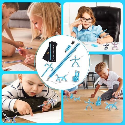 Elegancy Fidget Pen Magnetic Balls | Deformable Decompression Magnetic Pen Fidget Toy for Teenager Multi-Functional Ballpoint Pens | Cool Stuff Magnets for Kids (Black) in Saudi Arabia