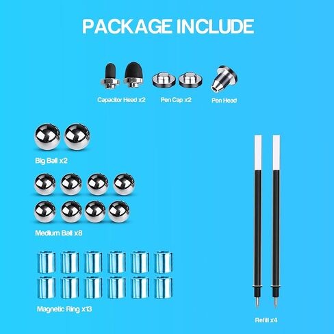 Elegancy Fidget Pen Magnetic Balls | Deformable Decompression Magnetic Pen Fidget Toy for Teenager Multi-Functional Ballpoint Pens | Cool Stuff Magnets for Kids (Black) in Saudi Arabia