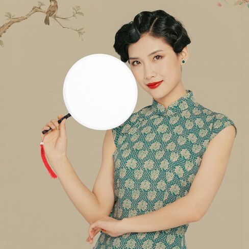 VOSAREA Round Handheld Fan Foldable Round Fan 2pcs Japanese Style Summer Handheld Folding Fan Collapsible Hand Fans Festival Wedding Party Decor for Home Outdoor Black in Saudi Arabia