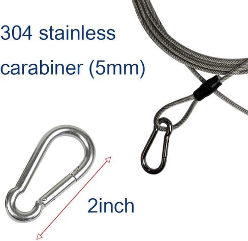 4mm(5/32inch) 3.3ft 5ft 6.6ft 9.9ft Braided Stainless Steel Coated Security Cable Luggage Lock Safety Cable Wire Double Loop Lightweight (9.9ft) in Saudi Arabia
