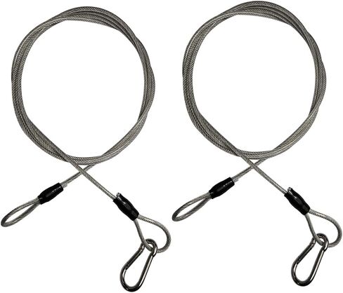 4mm(5/32inch) 3.3ft 5ft 6.6ft 9.9ft Braided Stainless Steel Coated Security Cable Luggage Lock Safety Cable Wire Double Loop Lightweight (9.9ft) in Saudi Arabia