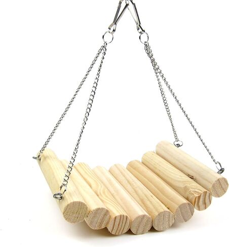 Alfie Pet - Chris Wooden Swing with Adjustable Hanging Chain for Mouse, Chinchilla, Rat, Gerbil and Dwarf Hamster - Size: Medium in Kuwait