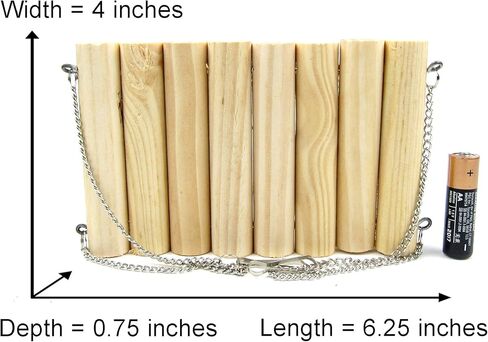 Alfie Pet - Chris Wooden Swing with Adjustable Hanging Chain for Mouse, Chinchilla, Rat, Gerbil and Dwarf Hamster - Size: Medium in Kuwait