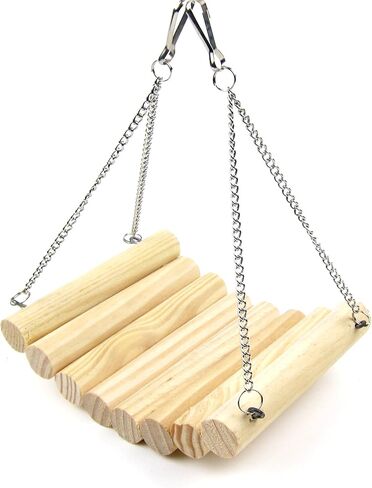 Alfie Pet - Chris Wooden Swing with Adjustable Hanging Chain for Mouse, Chinchilla, Rat, Gerbil and Dwarf Hamster - Size: Medium in Kuwait