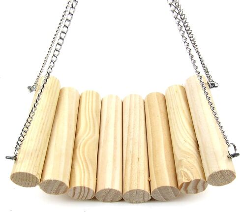 Alfie Pet - Chris Wooden Swing with Adjustable Hanging Chain for Mouse, Chinchilla, Rat, Gerbil and Dwarf Hamster - Size: Medium in Kuwait