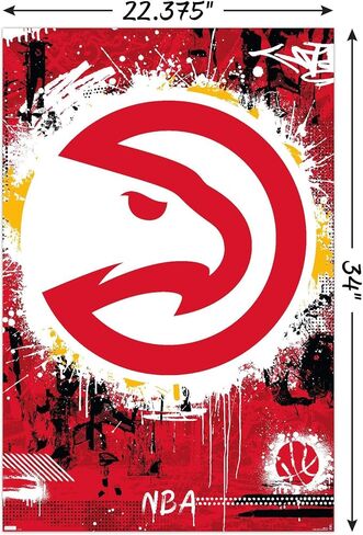 Trends International NBA Atlanta Hawks - Maximalist Logo 23 Wall Poster in Saudi Arabia
