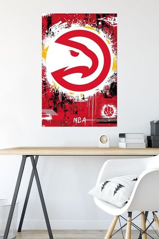 Trends International NBA Atlanta Hawks - Maximalist Logo 23 Wall Poster in Saudi Arabia