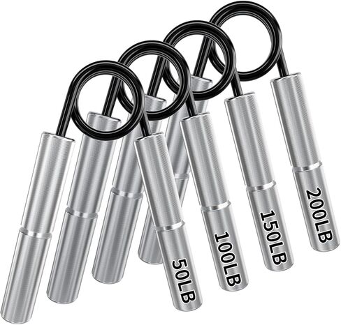 مدرب قوة القبضة 4 عبوات، مقوي قبضة اليد المعدنية 50 رطل - 200 رطل، تمرين رائع للمعصم والساعد، تمرين الساعد عالي التحمل غير قابل للانزلاق لبناء العضلات in Kuwait